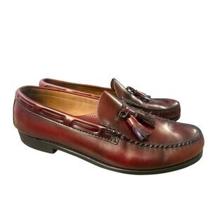 Vintage Bass WeeJuns Tassle Loafer Men size 10 E Oxblood
